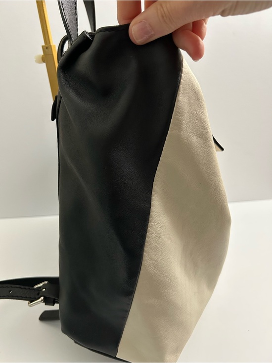 GIANNI CHIARINI Leather Two-Tone Black and Cream Backpack main image 11